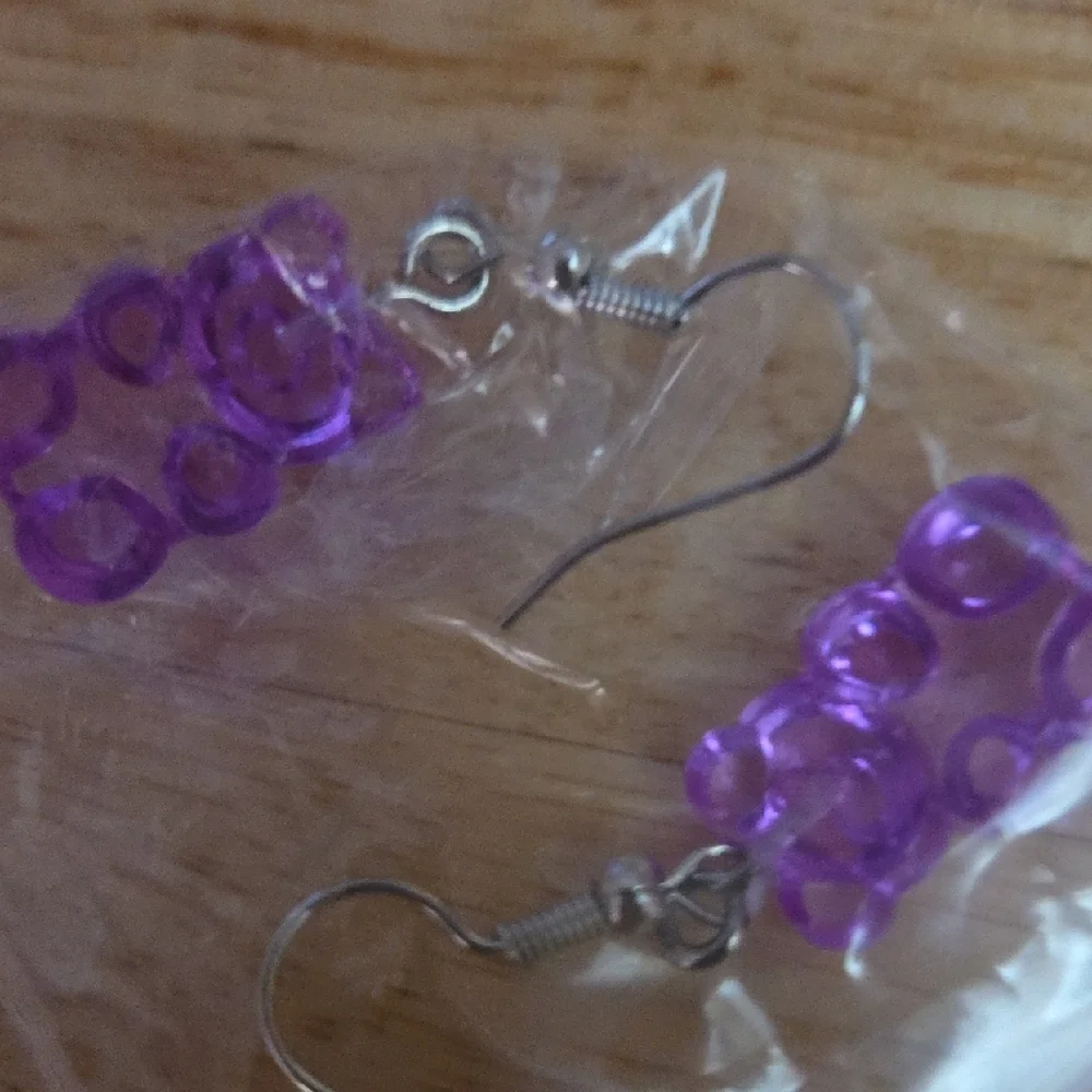 Earrings,Purple and Pink Flower Set